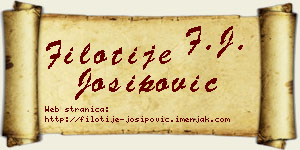 Filotije Josipović vizit kartica